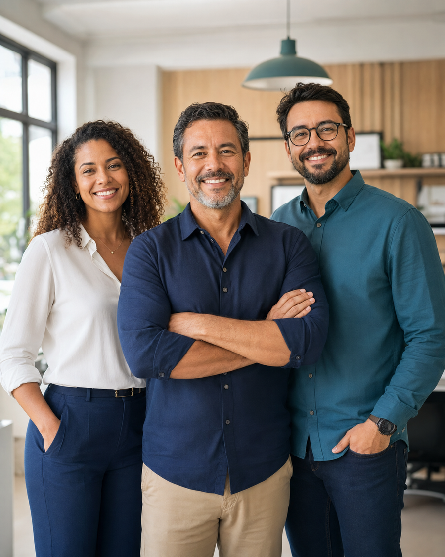 Equipe de uma pequena empresa